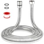 Kunova (TM) 10FT 10 FT 120 Inch 120" 3 Meters 304 Stainless Steel Extra Long Shower Head Hose Copper Head Shower Hose Bathroom Handheld Showerhead Sprayer Extension Explosion-Proof