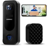 ZUMIMALL 2K FHD Doorbell Camera Wireless, WiFi Video Doorbell Camera with Chime, IP66 Waterproof, Motion Detection, Night Vision, 2-Way Audio, Local & Cloud Storage, 2.4G WiFi, 30s Voice Message