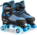 SULIFEEL Roller Skates for Girls Boys Kids,4 Sizes Adjustable Quad Skates with Light up Wheels,Safe Fun Children Skates, Best Gift for Beginners Indoor Outdoor Sports