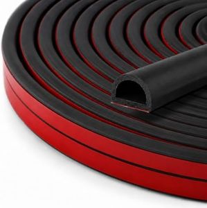 Silicone Weather Stripping Door Seal, 40FT Self Adhesive D Shaped Door Seal Strip for Door Frame, Door Insulation Strip Window Seal, W:1.2 in; H:0.6 in; 40Feet