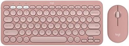 Logitech Pebble 2 Combo, Wireless Keyboard and Mouse, Quiet and Portable, Customisable, Logi Bolt, Bluetooth, Easy-Switch for Windows, MacOS, iPadOS, Chrome - Tonal Rose