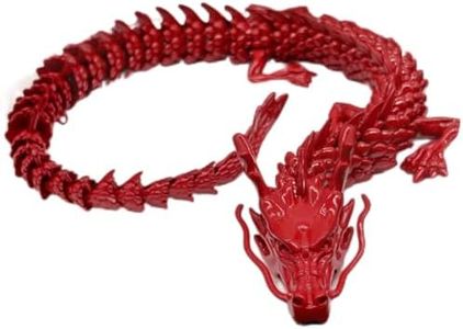 Coolest Gifts For Men -Brass Solid Bracelet Gold Dragon Statue-3D Stereo Hinge Each Joint Can Move,Glaring Hand-polished ,A symbol of good health, wealth and luck (Red)