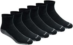 Dickies Men's Dri-tech Moisture Control Quarter Socks (6, 12, 18 Pairs), Black (6 Pairs), 6-12