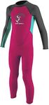 O'Neill Wetsuits Kid's Toddler Reactor II Back Zip Full Wetsuit, Berry/Light Aqua/Graphite, Size 1