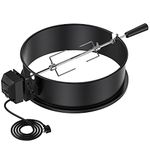 onlyfire BRK-6009 BBQ Rotisserie Ring Kit Fits Weber 47CM Charcoal Kettle Grill with Electric Motor UK, Black Steel