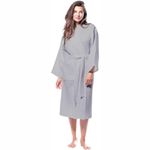 Enchant Home Premia - Pure Cotton | Highly Absorbent| Super Soft | Light Weight| Unisex Waffle Design Bath Robe (Grey)