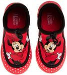 Disney Girls Minnie Mouse Water Shoes Pool Aqua Socks - Kids Sandals Princess Bungee Waterproof Quick Dry Beach Summer Slides - Red (Sizes 9-10 Toddler)