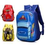 ADSON 3D Hard Shell Toddler Lovely Cars Schoolbag|Backpack Cartoon Kindergarten Preschool Bag Cute Cartoon Kids Schoolbag for Boys and Girls (Multi)