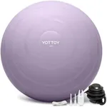 YOTTOY Anti-Burst Exercise Ball for Working Out, Yoga Ball for Pregnancy,Extra Thick Workout Ball for Physical Therapy,Stability Ball for Ball Chair Fitness with Pump (Purple)