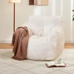 DKLGG Sherpa Bean Bag Chair, Bean Bag Chairs with Tufted Soft Stuffed with Filler, Fluffy Sherpa and Lazy Sofa, Comfy Cozy Floor Sofa with Memory Foam for Dorm, Apartment, Small Space