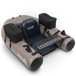 Serenelife Inflatable Fishing Float Tube – PVC Belly Boat for Angling with Fishing Rod Holders, 2 Waterproof Storage Pockets, Fish Ruler, 220 lbs Capacity