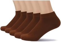 SERISIMPLE Thin Viscose Bamboo Low Cut Ankle Socks Men Thin Breathable Sock Comfort Cool Softy Sock 5 Paris(US, Alpha, X-Large, Regular, Regular, Brown)