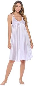Casual Nights Women's Satin Lace Camisole Nightgown - Purple - Large