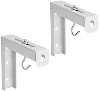 Mount-It! Projector Screen Wall Mount L-Brackets - Wall Hanging Bracket For Home Projector and Movie Screens, 6 inch Adjustable Mounting Hooks for Projection Screen, 1 Pair, White, 66 Lb Capacity Each