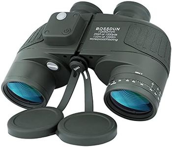 Marine Fernglas 10x50 wasserdicht mit Kompass & Entfernungsmesser, Militärfernglas HD, beschlagfreies Sea Ocean Fernglas für Erwachsene Segeln Kreuzfahrten Bootfahren, Angeln, Vogelbeobachtung, Safari