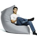 Yogibo Zoola Max Outdoor Bean Bag Chair, Oversized Beanbag Couch, Water Resistant, Cozy Patio Deck Lounge Furniture, Pebble