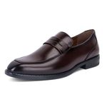 LOUIS STITCH Formal Shoe for Men Shoes |Breathable Lining, Moccasins Style | Comfortable for Formal, Business Casual, Parties | Brunette Brown, UK Size 10 (SX__MC)