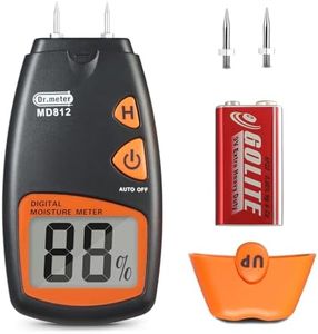 Moisture Tester, Dr.meter Wood Moisture Tester Portable Moisture Meter for Logs with LCD Display, Auto-Shutdown for Rapid Wood Moisture Measurement(includes 9V Battery and 2 Spare Sensor Pins)