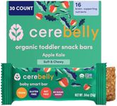 Cerebelly Toddler Snack Bars | Organic Apple Kale Smart Bars | Healthy Snack Bars for Kids | 16 Brain-supporting Nutrients, Gluten Free, Nut Free, No Added Sugar | Pack of 30