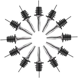 Pafusen 12 Pack Pour Spouts for Liquor Bottles, Liquor Pour Stainless Steel Classic Bottle Speed Pourers with Tapered Spout，Free Flow Pourers，Most Fit Classic Bottle's Lip 3/4"