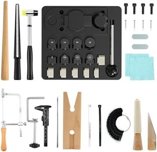 GAXPAK Ring Bender Tool Ring Bending Tool, Spoon Rings Maker Machine Jewelry Making Kit with Nylon Dies, Complete Rings Bending Tool Set Measuring Kit Making