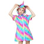 Sylfairy Unicorn Cover Up for Girls Terry Swim Cover Ups Hooded Terry Kids Cover Up Bathing Suit Beach Dress 4-9Years