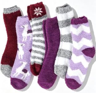 Horuru Fuzzy Socks for Women Fluffy Cozy Slipper Socks Fall Halloween Christmas Gifts Pumpkin Slippers