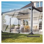 Outdoor Clear Tarp Curtain, Transparent Waterproof Tarpaulin Side Panels, with Zippered Doors, PVC Rain Curtains, Tarp Cover Sheet, for Pergolas Patio Porches Carports Gazebos ( Color : WxH , Size : 3