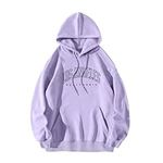 Fast of Shipping - Women's Hoodie Letter Print Long Sleeve Hooded Sweatshirt Pullover,Los Angeles Graphic Sweatshirt for Teen Girls, Cheap Things Cheap Stuff Under 10 Dollars Cheap Items Purple