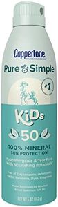 Coppertone Pure and Simple Kids Sunscreen Spray SPF 50, Zinc Oxide Mineral , Tear Free, Water Resistant, Broad Spectrum , 5 Oz