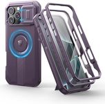 Dexnor for iPhone 16 Pro Max Magnetic Case With Slide Camera Cover & Adjustable Kickstand & Built-in Screen Protector, Rugged Shockproof Bumper Cases Heavy-duty Cover - Phantom Purple