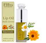 Flora Calendula & Chamomile Lip Oil | Organic, Plant-Based | Rejuvenate | 10 ml | Made in Canada