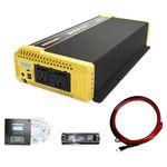 Krieger 3000W Pure Sine Wave Inverter 12V DC to 120V AC Converter for RV, Truck, Off-Grid Solar Power Inverter 12V to 110V W/Built-in 5V/2.1A USB Port, AC Hardwire Port, Remote Cables Fuse Included