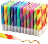 72-Pack Glue with Glitter Gel Pens for Kids - 0.35 Oz Rainbow Glue Stick Set for Arts and Crafts Projects, Slime Supplies, Scrapbooking, Cards (12 Swirl Colors)