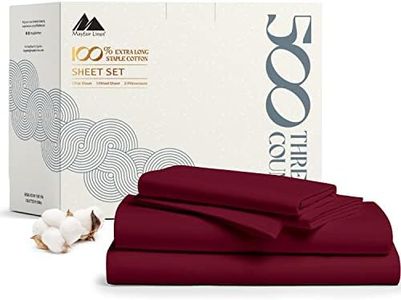 Mayfair Linen Hotel Collection 100% Egyptian Cotton - 500 Thread Count 4 Piece Sheet Set- Color Burgandy Size Twin Extra Long(1 Flat Sheet 1 Fitted Sheet and 2 Pillow Cases)