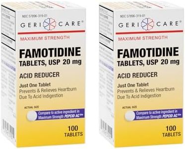 GeriCare Maximum Strength Famotidine 20mg, Acid Reducer Tablets, Relief for Heartburn, Acid Reflux and Acid Indigestion, 100 Count (Pack of 2)