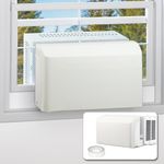 BJADE'S Indoor Window AC Cover for U-Shaped Window Air Conditioner Unit,Dustproof & Windproof Inside Window AC Protection Cover,White