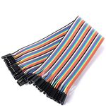 FEDUS® Reusable Solderless Breadboard Dupont Jumper Wires Connector for Raspberry Bot Circuit Creating Ribbon Cables Kit PCB Cable Female to Female, 40 Pieces