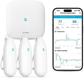 X-Sense Wi-Fi Hygrometer Indoor Humidity with SBS50 Base Station, Smart Hygrometer Thermometer with Remote Monitoring & App Control, Temperature Sensor for Room Temperature Monitoring, Model STH54