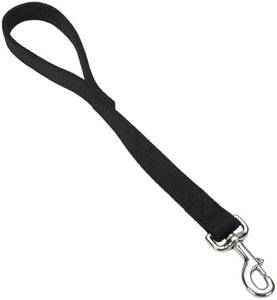 Coastal Pet Double-Ply Dog Traffic Leash - Durable and Short Traffic Leash for Training Dogs - Perfect for Vet Visit - Black, 1" x 24"