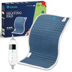 HEATRONICS® Heating Pad for Back Pain & Period Cramps | XL Size | Digital | 2Hr Auto Cutoff | Electric Heating Pad for Back, Neck, Leg & Shoulder Pain Relief (Steel Blue)