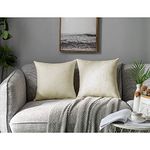 Linenwalas Cushion Cover Set of 2 - Natural Linen - Cotton Slub Linen Home Decorative Pillowcase for Couch, Sofa, Chair, Bed & Home(2 PC Set, 20"x20") - Natural Linen