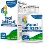 Mood Stabilizer-XL: Mood Support Supplement Complex w/ 13 Active Ingredients (All-in-1 Formula) | Natural Mood Health Enhancer Blend w/Supplements, Vitamins, and Herbs | 1-Month Supply | 60 Capsules