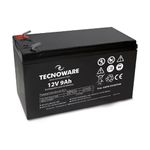 Tecnoware Power Systems - 12V 9Ah Sealed Lead-Acid Battery, for UPS, Video Surveillance and Alarm Systems, Faston Connection 2.5 Inch, Long Lasting, Maintenance-Free, Black, 9 Ah