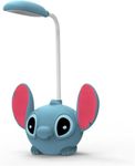 Stitch Children's Desk Lamp Study Lamp with Pencil Sharpener Night Light Cartoon Design Rechargeable Dimmable LED Reading Lamp for Children (Blue)