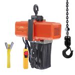 VEVOR Electric Chain Hoist, 1100 lbs Load Capacity, 15 ft Lifting Height, 10 ft/min Speed, 120V, Single Phase Overhead Crane with G100 Chain, 10 ft Wired Remote Control for Garage, Shop, Hotel, Home