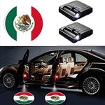 Mexico Coat of Arms Wireless Car Door Light Projector - Battery Operated LED Lights for Car Door - Auto On/Off Door System Pride and Support Mexico Flag Light, Suitable for All Brand Cars - Set of 2