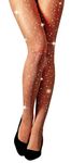 MengPa Women's Fishnets Sparkly Tights High Waist Stockings Sexy Party Pantyhose (Hole-Nude-Skin) US2466K