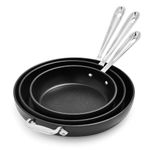 All-Clad Black Nonstick 12-Inch Skillets Set of 3, 834, 1034, 1234