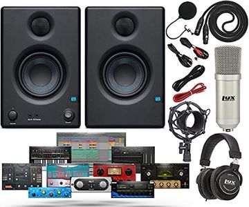PreSonus Pair of Eris E4.5 2-Way Studio Monitors with Studio One Prime DAW Studio Magic and Plug-in Suite Software Pack and LyxPro Condenser Recording Microphone Kit and Headphones (May Vary Brands)